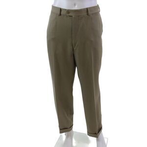 Peter Elliot Mens Wool Four Pocket Tapered Dress Pants Trousers Beige Size 40